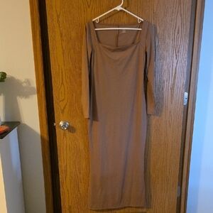 Wild Fable Elegant Brown Long Sleeve Dress